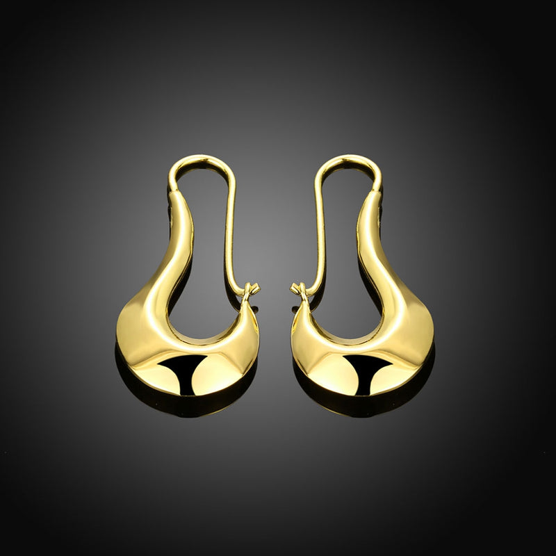 Moon French Lock Drop Earring in 18K Gold Plated