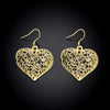Filigree Heart Drop Earring in 18K Gold Plated