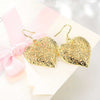 Filigree Heart Drop Earring in 18K Gold Plated