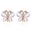 Austrian Crystal Butterfly Stud Earring in 18K Rose Gold Plated