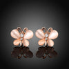 Austrian Crystal Butterfly Stud Earring in 18K Rose Gold Plated