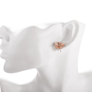 Austrian Crystal Butterfly Stud Earring in 18K Rose Gold Plated