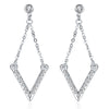 Pave V Drop Earring in 18K White Gold Plated