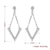 Pave V Drop Earring in 18K White Gold Plated