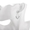 Pave V Drop Earring in 18K White Gold Plated