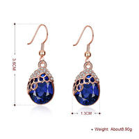 Swarovski Crystal Sapphire Drop Earring in 18K Rose Gold Plated