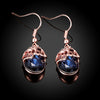 Swarovski Crystal Sapphire Drop Earring in 18K Rose Gold Plated
