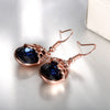 Swarovski Crystal Sapphire Drop Earring in 18K Rose Gold Plated
