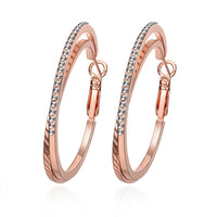 Swarovski Crystal Large Hoop Earring in 18K Rose Gold Plated