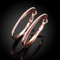 Swarovski Crystal Large Hoop Earring in 18K Rose Gold Plated