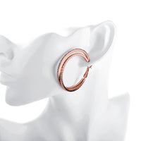 Swarovski Crystal Large Hoop Earring in 18K Rose Gold Plated