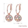 Swarovski Crystal Rainbow Leverback Earring in 18K Rose Gold Plated