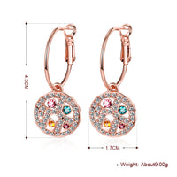 Swarovski Crystal Rainbow Leverback Earring in 18K Rose Gold Plated