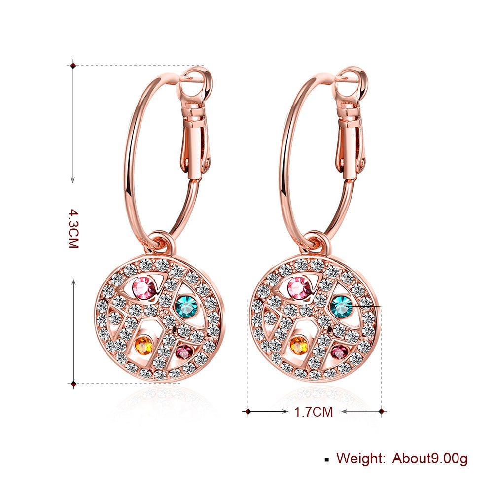 Swarovski Crystal Rainbow Leverback Earring in 18K Rose Gold Plated