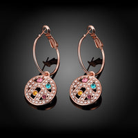 Swarovski Crystal Rainbow Leverback Earring in 18K Rose Gold Plated