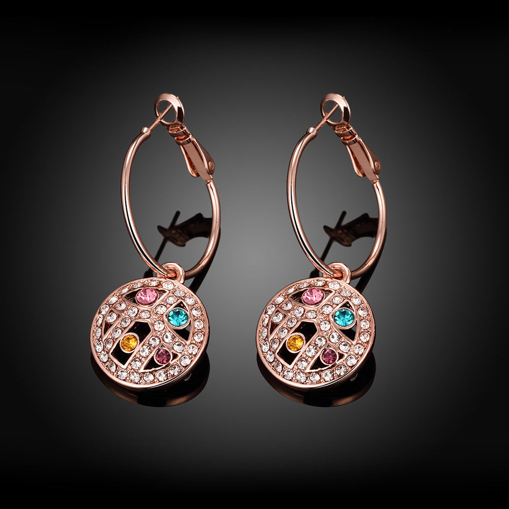 Swarovski Crystal Rainbow Leverback Earring in 18K Rose Gold Plated