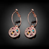 Austrian Crystal Rainbow Leverback Earring in 18K Rose Gold Plated