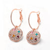 Swarovski Crystal Rainbow Leverback Earring in 18K Rose Gold Plated
