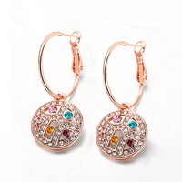 Swarovski Crystal Rainbow Leverback Earring in 18K Rose Gold Plated