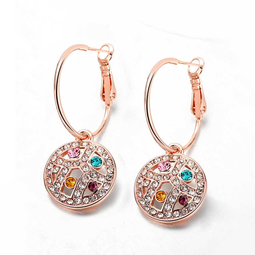 Swarovski Crystal Rainbow Leverback Earring in 18K Rose Gold Plated