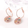 Swarovski Crystal Rainbow Leverback Earring in 18K Rose Gold Plated