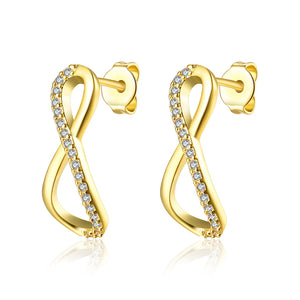 Infinity Pave Stud Earring in 18K Gold Plated