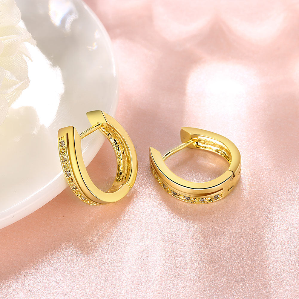 Mini Pav'e Austrian New York Earrings in 14K Gold