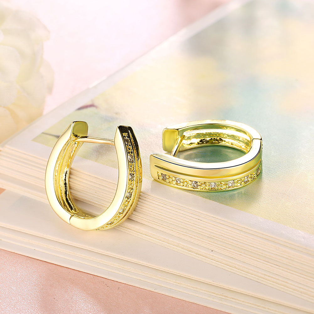 Mini Pav'e Austrian New York Earrings in 14K Gold