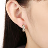 Golden NYC 18K Gold Plated Triangle Design Stones Earring - Golden NYC Jewelry