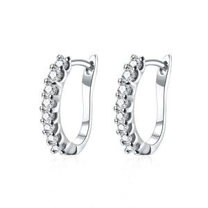 2.00 Ct Swarovski Crystal Huggie Earring in 18K White Gold Plated, Earring, Golden NYC Jewelry, Golden NYC Jewelry  jewelryjewelry deals, swarovski crystal jewelry, groupon jewelry,, jewelry for mom,