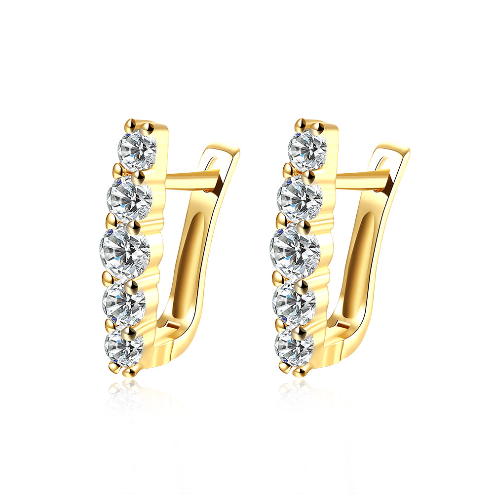 2.00 Ct Swarovski Crystal Huggie Earring in 18K Gold Plated, Earring, Golden NYC Jewelry, Golden NYC Jewelry  jewelryjewelry deals, swarovski crystal jewelry, groupon jewelry,, jewelry for mom,