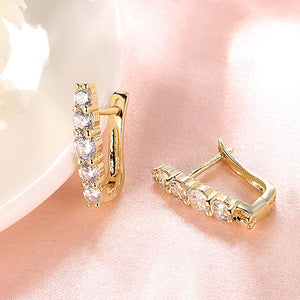 2.00 Ct Swarovski Crystal Huggie Earring in 18K Gold Plated, Earring, Golden NYC Jewelry, Golden NYC Jewelry  jewelryjewelry deals, swarovski crystal jewelry, groupon jewelry,, jewelry for mom,