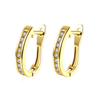 Thin Linin Austrian Elements Earrings in 14K Gold