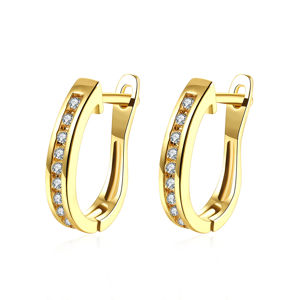 Thin Linin Austrian Elements Earrings in 14K Gold