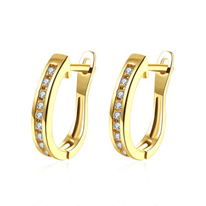 Thin Linin Austrian Elements Earrings in 14K Gold