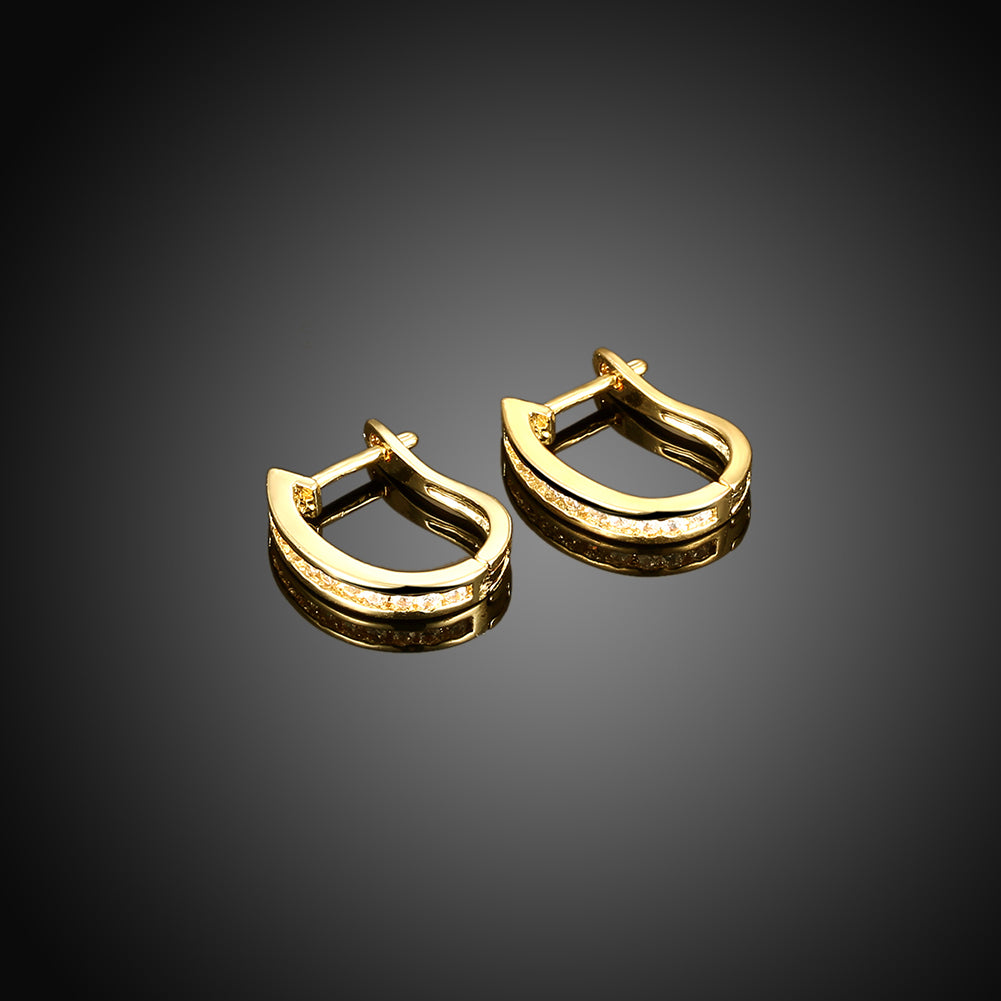 Thin Linin Austrian Elements Earrings in 14K Gold