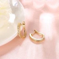 Thin Linin Austrian Elements Earrings in 14K Gold