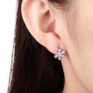 2.00 Ct Swarovski Crystal Snowflake Huggie Earring in 18K White Gold Plated, Earring, Golden NYC Jewelry, Golden NYC Jewelry  jewelryjewelry deals, swarovski crystal jewelry, groupon jewelry,, jewelry for mom,