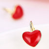 Red Heart Leverback Earring in 18K Gold Plated