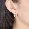 Pink Butterfly Leverback Earring in 18K Gold Plated