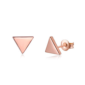 Smooth Triangle Stud Earring in 18K Rose Gold Plated