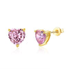 Pink Topaz 1.00 Ct Austrian Crystal Stud Earring in 18K Gold Plated