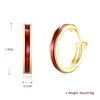 Red Lining Hoop Earring in 18K Gold Plated