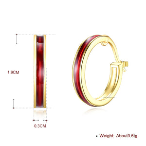 Red Lining Hoop Earring in 18K Gold Plated