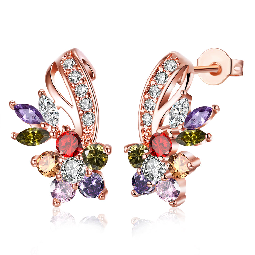18K Rose Gold Plated Rainbow Earrings Made with Swarovski Elements, , Golden NYC Jewelry, Golden NYC Jewelry  jewelryjewelry deals, swarovski crystal jewelry, groupon jewelry,, jewelry for mom,