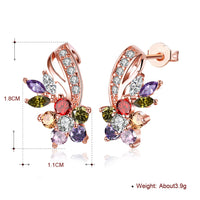 Rainbow Mona Lisa Stud Earring in 18K Rose Gold Plated