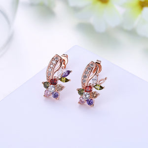 18K Rose Gold Plated Rainbow Earrings Made with Swarovski Elements, , Golden NYC Jewelry, Golden NYC Jewelry  jewelryjewelry deals, swarovski crystal jewelry, groupon jewelry,, jewelry for mom,