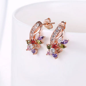 18K Rose Gold Plated Rainbow Earrings Made with Swarovski Elements, , Golden NYC Jewelry, Golden NYC Jewelry  jewelryjewelry deals, swarovski crystal jewelry, groupon jewelry,, jewelry for mom,