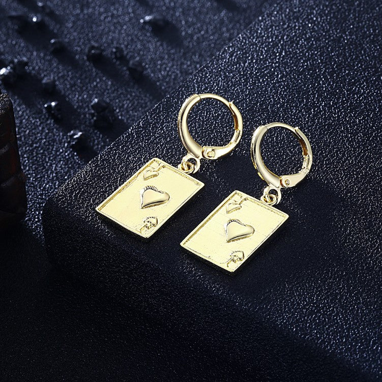 Jack of Hearts Drop Earrings, Gold Collection, Earring, Gold, Golden NYC Jewelry, Golden NYC Jewelry fashion jewelry, cheap jewelry, jewelry for mom, 