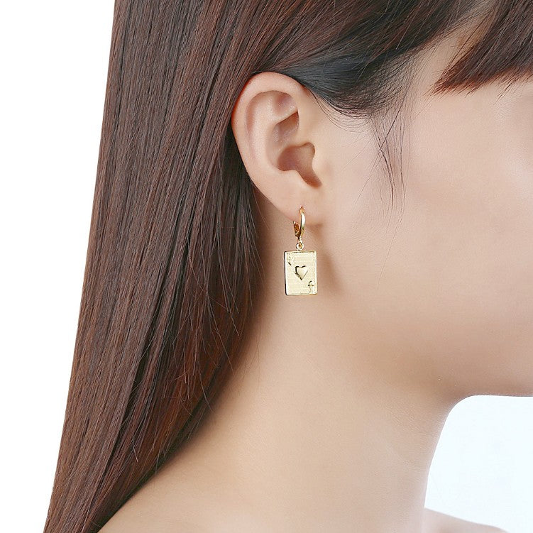 King of Hearts Drop Earrings, Gold Collection, Earring, Gold, Golden NYC Jewelry, Golden NYC Jewelry fashion jewelry, cheap jewelry, jewelry for mom, 